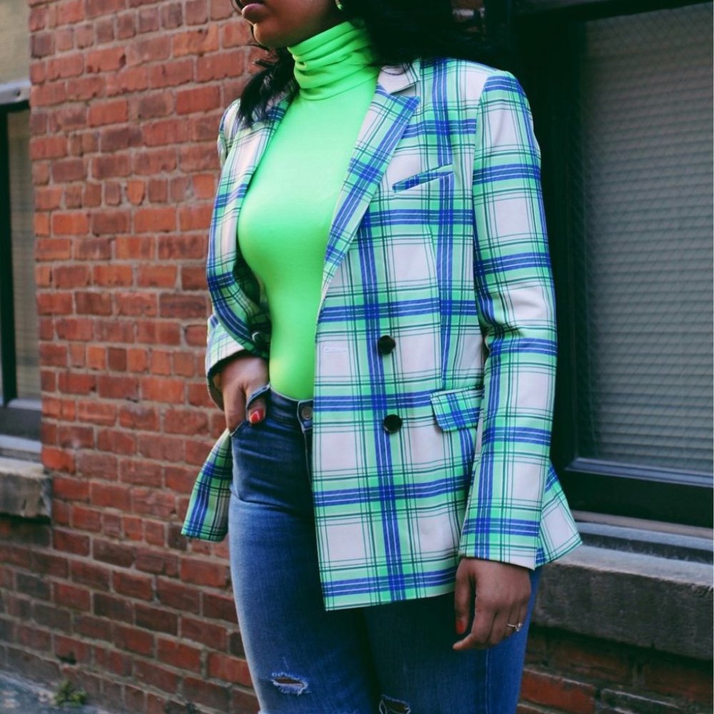 ASOS Plaid Blazer, Size US6 and SO FUN